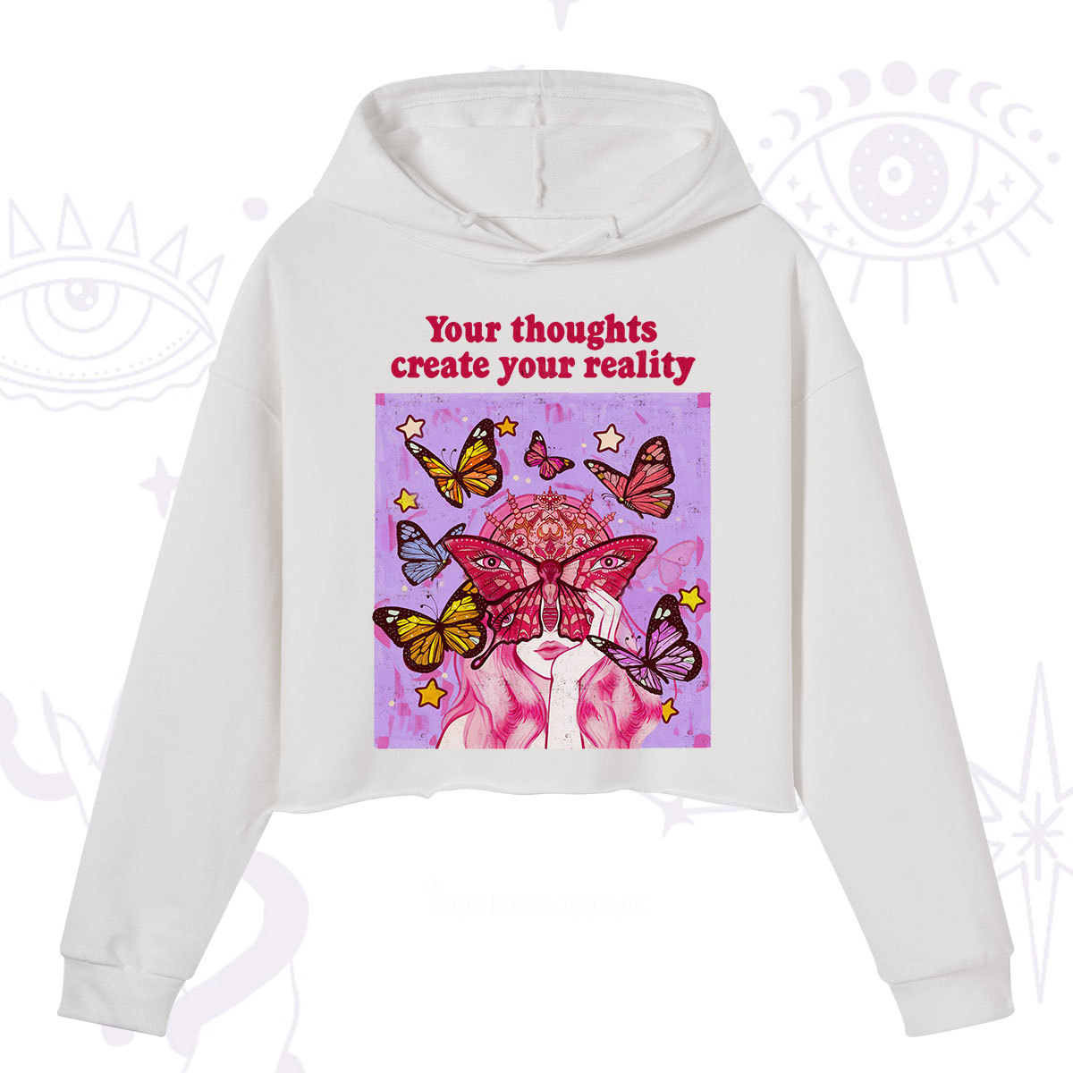 Purplehecate Create Your Reality Crop Hoodie