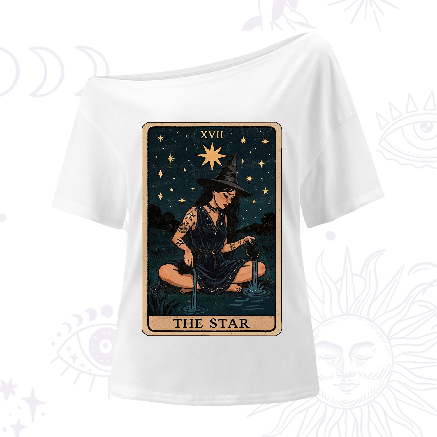 Purplehecate The Star Witch Tarot One Shoulder T-Shirt