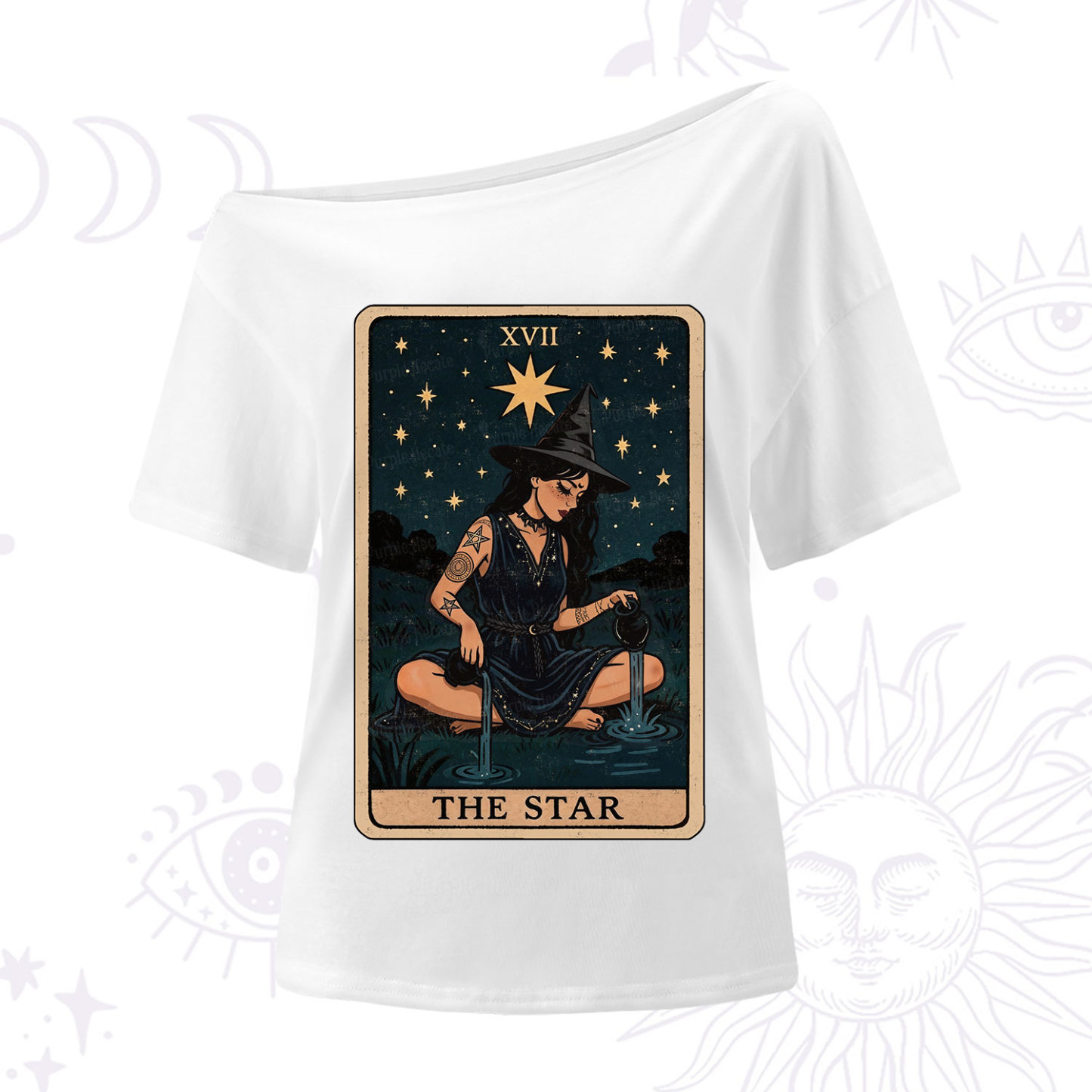 Purplehecate The Star Witch Tarot One Shoulder T-Shirt