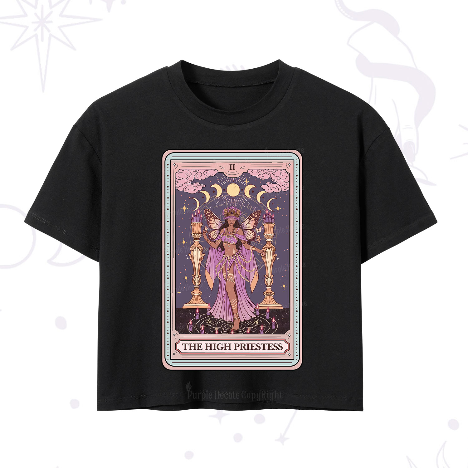 Purplehecate The Mystic High Priestess Crop T-Shirt