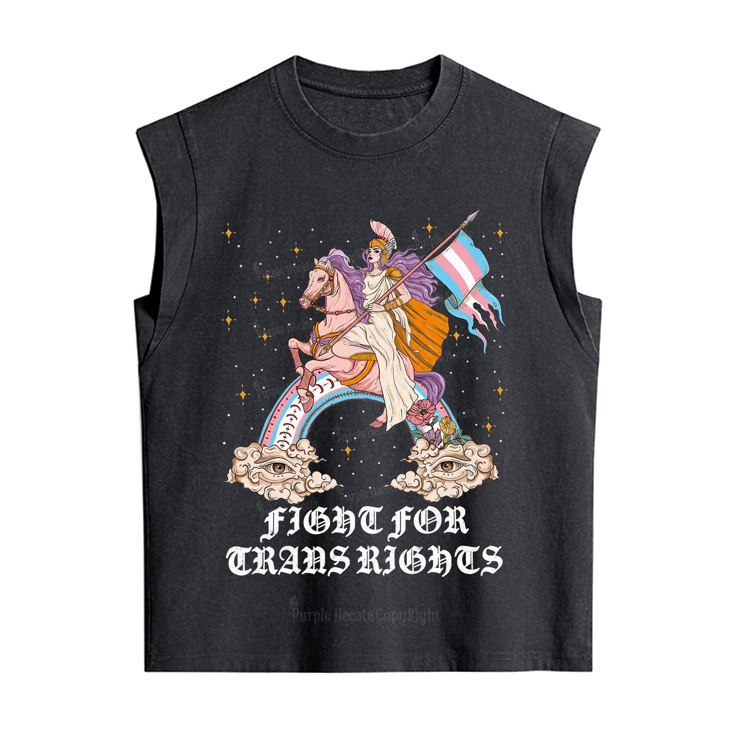 Purplehecate Fight for Trans Rights Knight Vintage Washed Tank