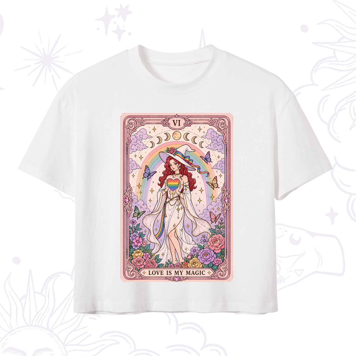 Purplehecate The Love Is My Magic Tarot Pride Crop T-Shirt