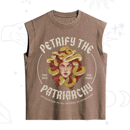 Purplehecate Petrify Patriarchy Medusa Vintage Washed Tank