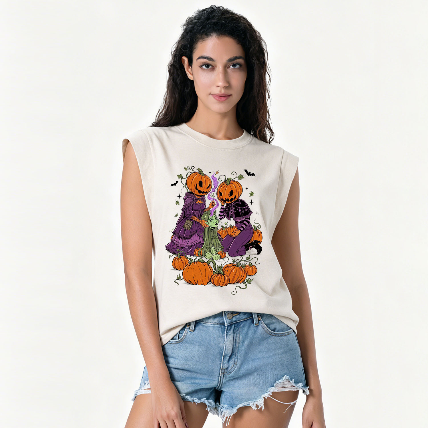 Purplehecate Spooky Witch Pumpkin Patch Vintage Washed Tank