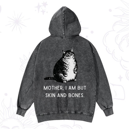 Purplehecate Cat Mother I Am But Skin And Bones Washed Hoodie
