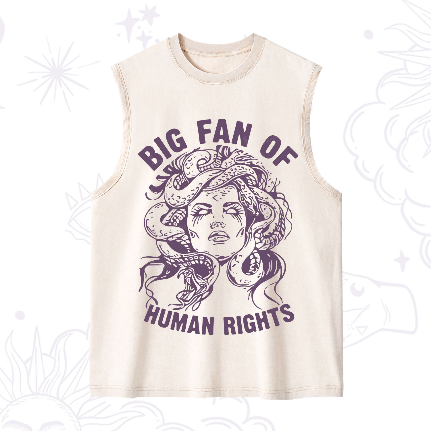 Purplehecate Big Fan of Human Rights Washed Tank