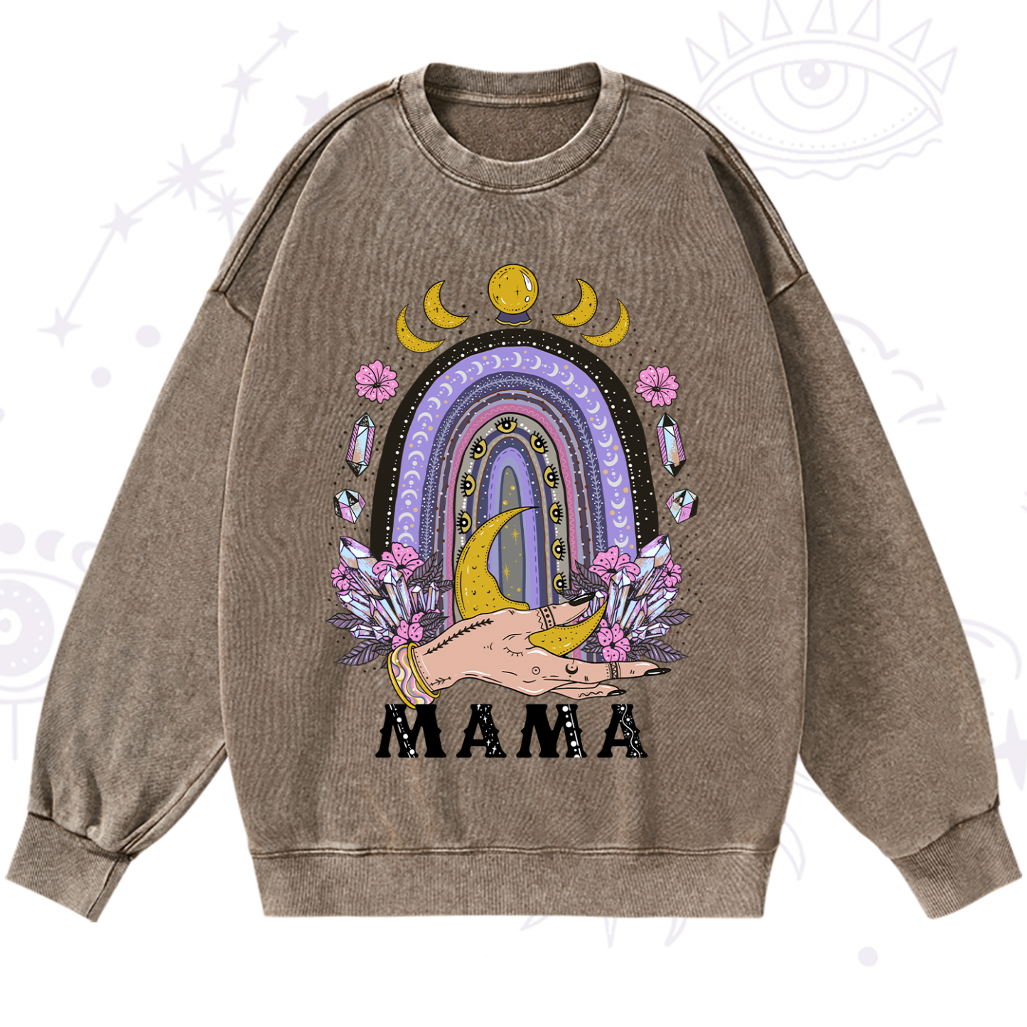 Purplehecate Gothic Mama Rainbow Washed Sweatshirt