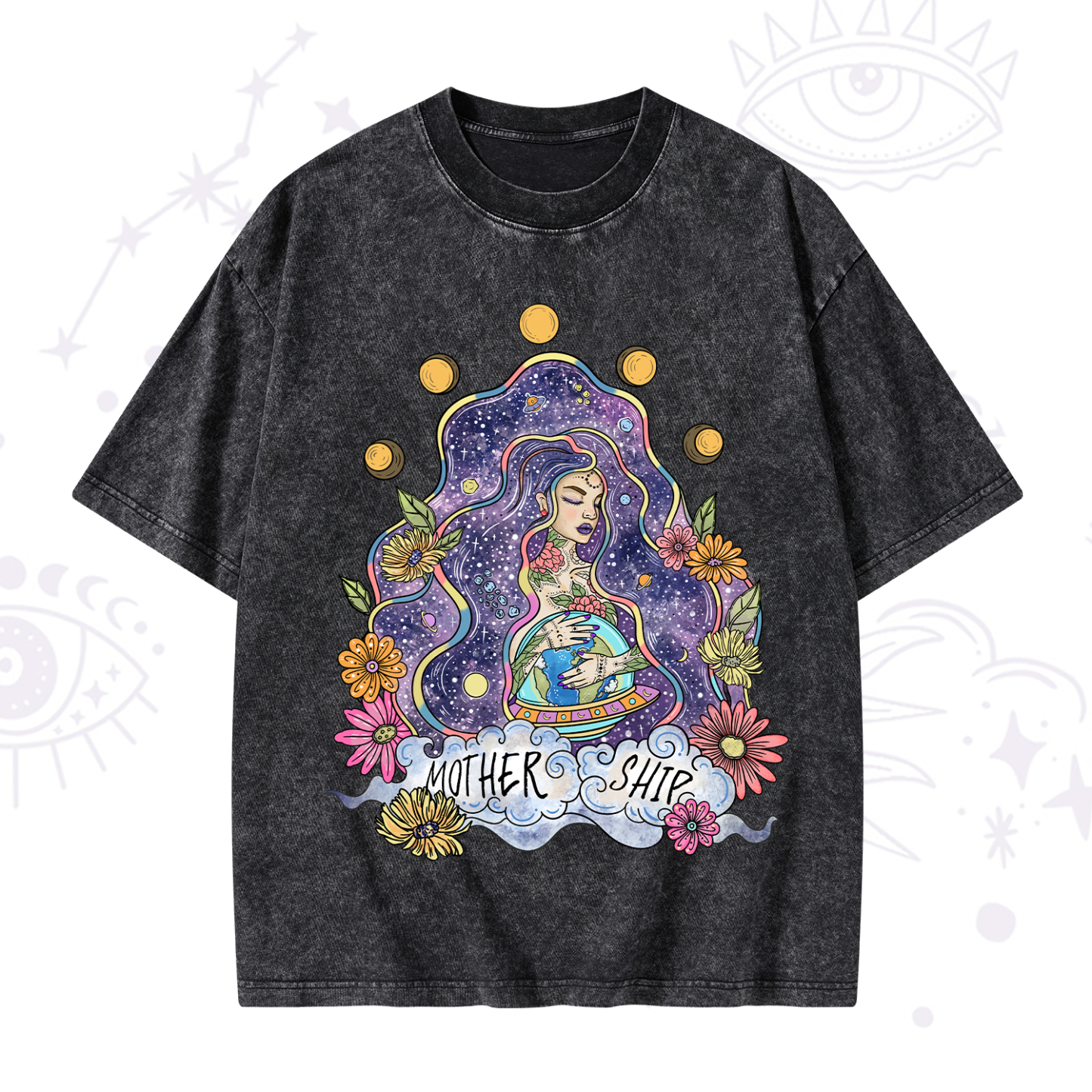 Magic Purplehecate Mother Ship Washed T-Shirt
