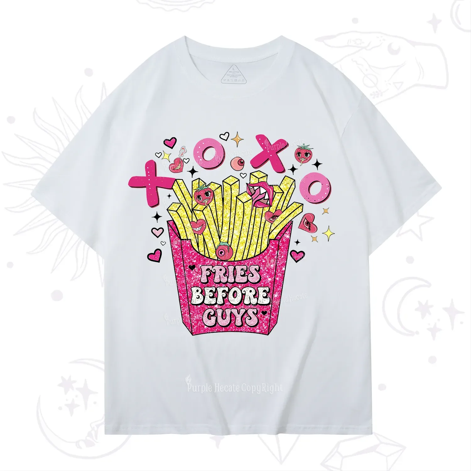 Purplehecate Fries Before Guys Valentine T-Shirt