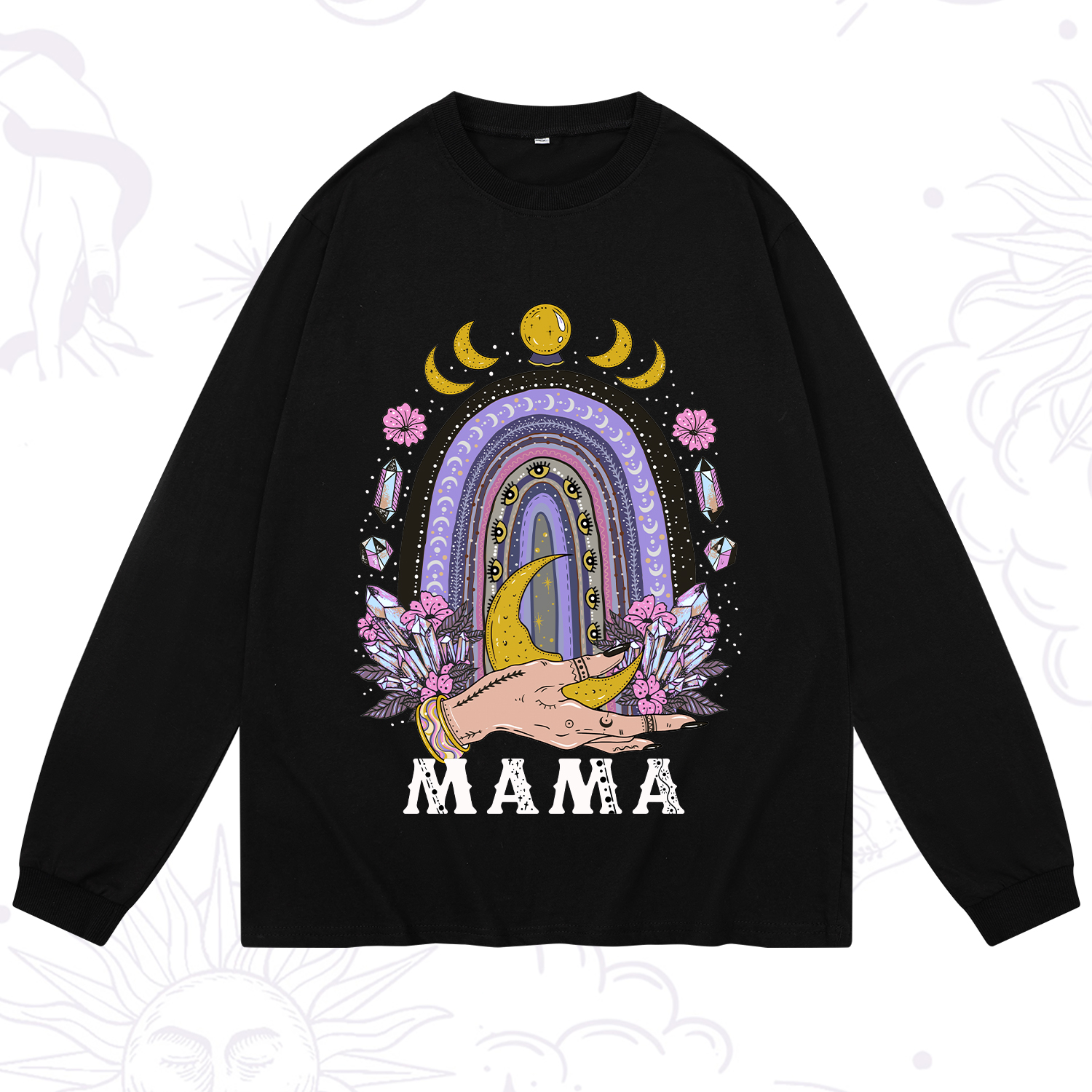 Purplehecate Gothic Mama Rainbow Long Sleeve T-Shirt