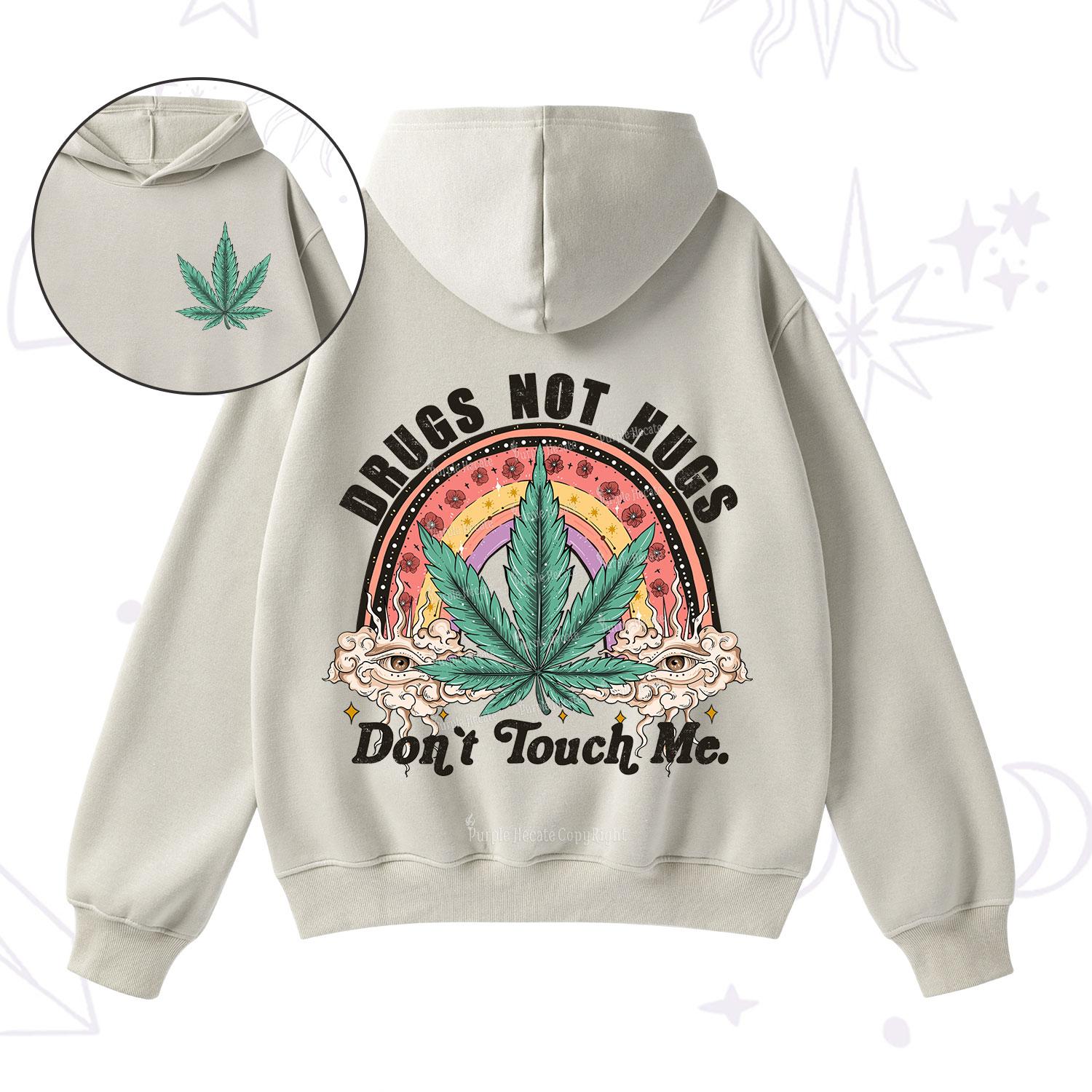 Purplehecate Drugs Not Hugs Fleece Hoodie Suit