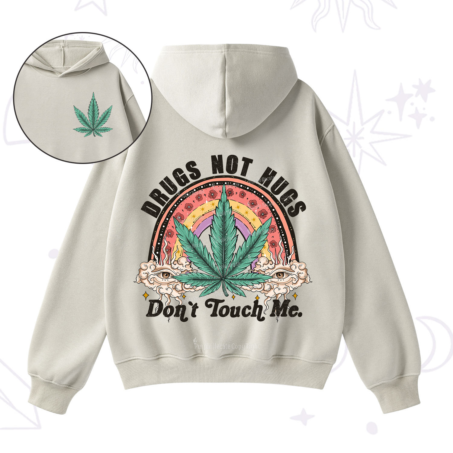 Purplehecate Drugs Not Hugs Fleece Hoodie Suit