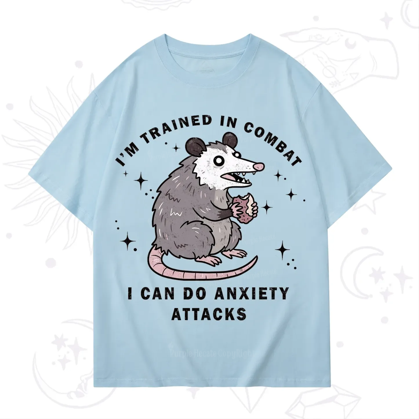 Purplehecate Anixety Attack Opossum T-Shirt