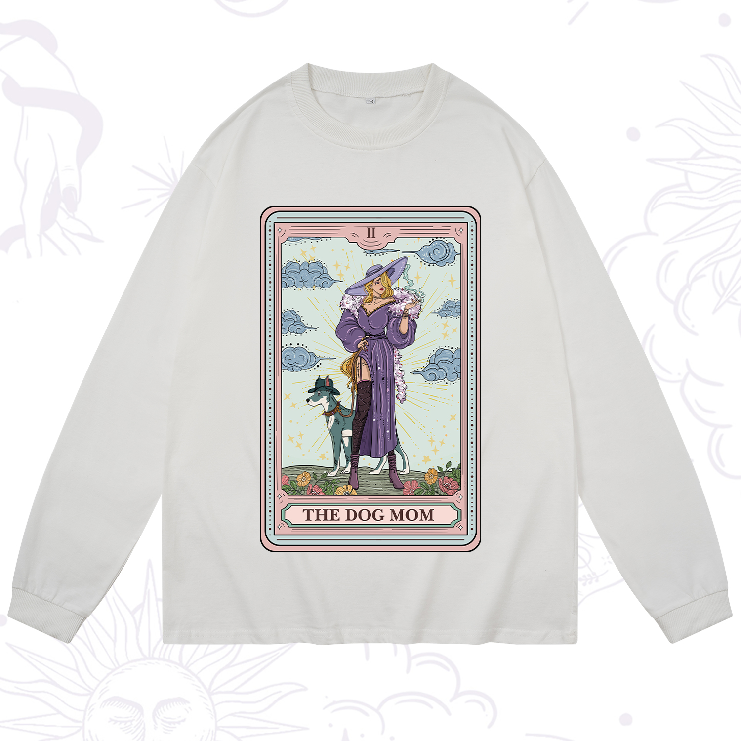 Purplehecate The Dog Mom Tarot Long Sleeve T-Shirt