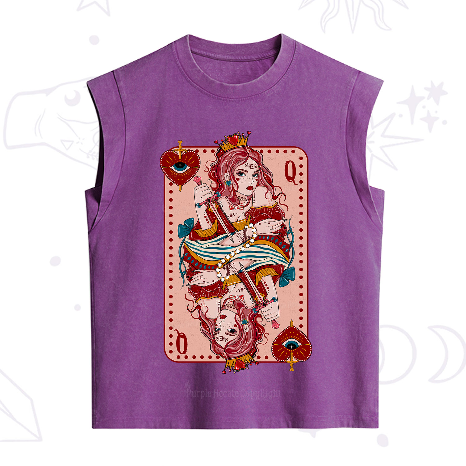 Purplehecate Queen of Hearts Vintage Washed Tank