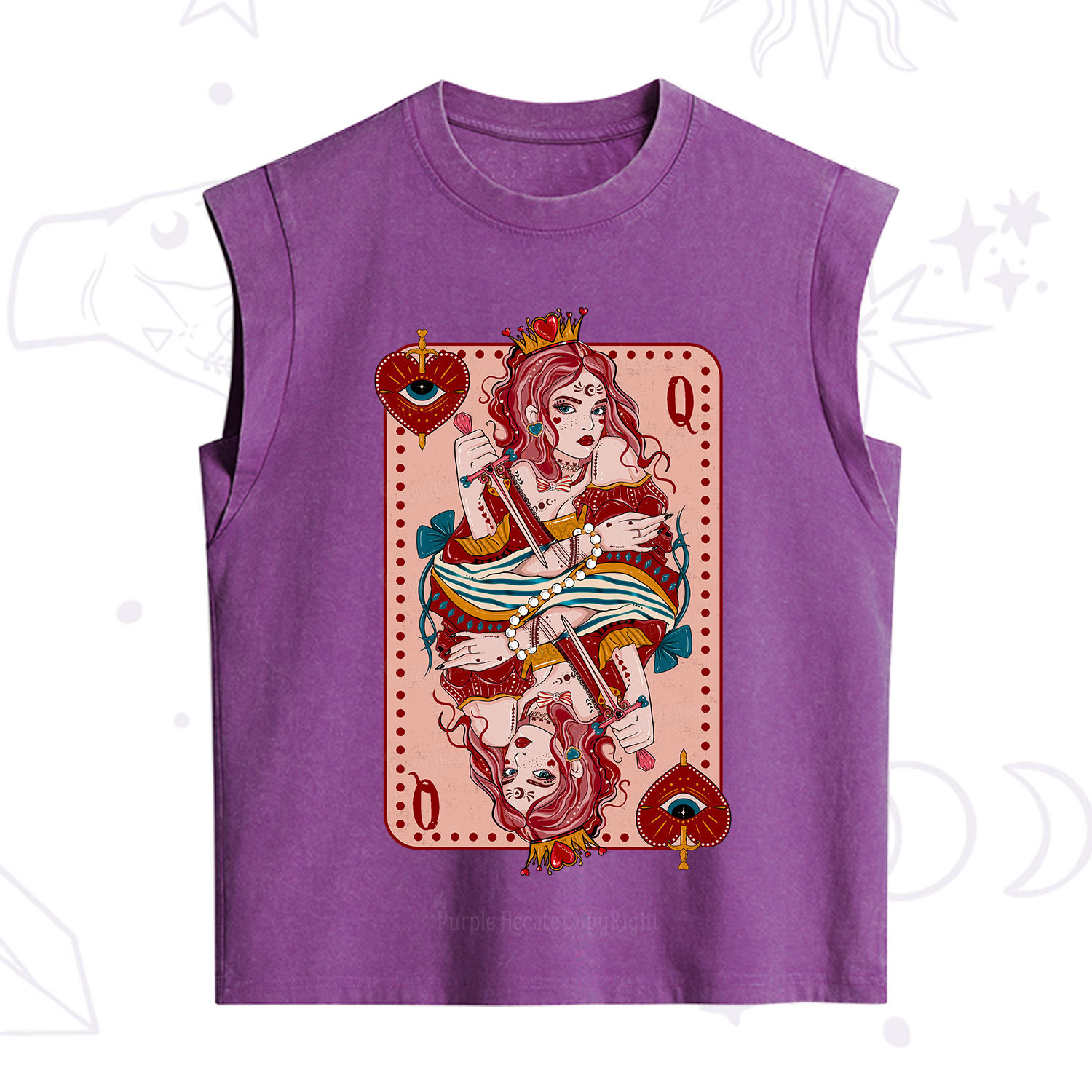 Purplehecate Queen of Hearts Vintage Washed Tank