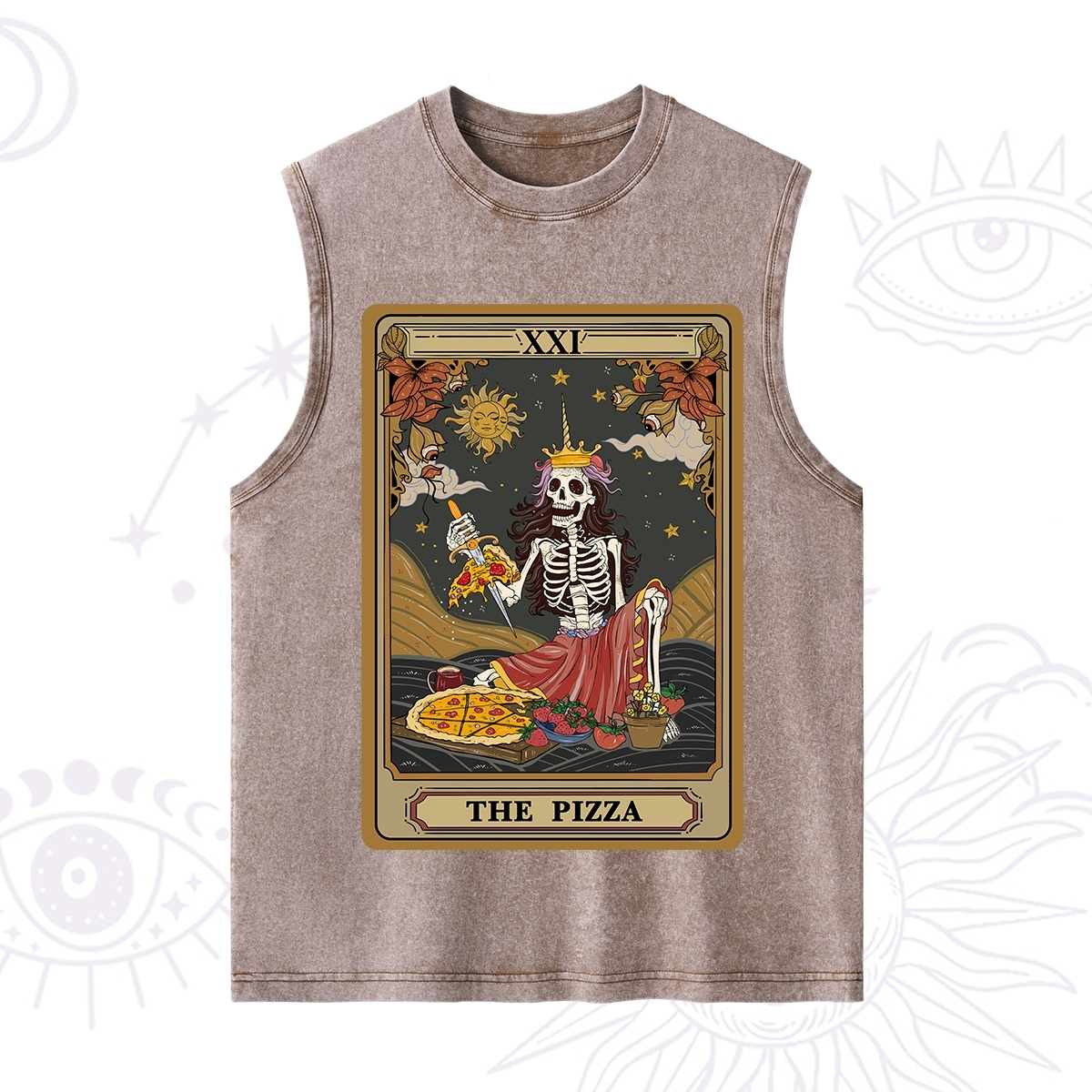 Purplehecate The Pizza Tarot Card Washed Tank