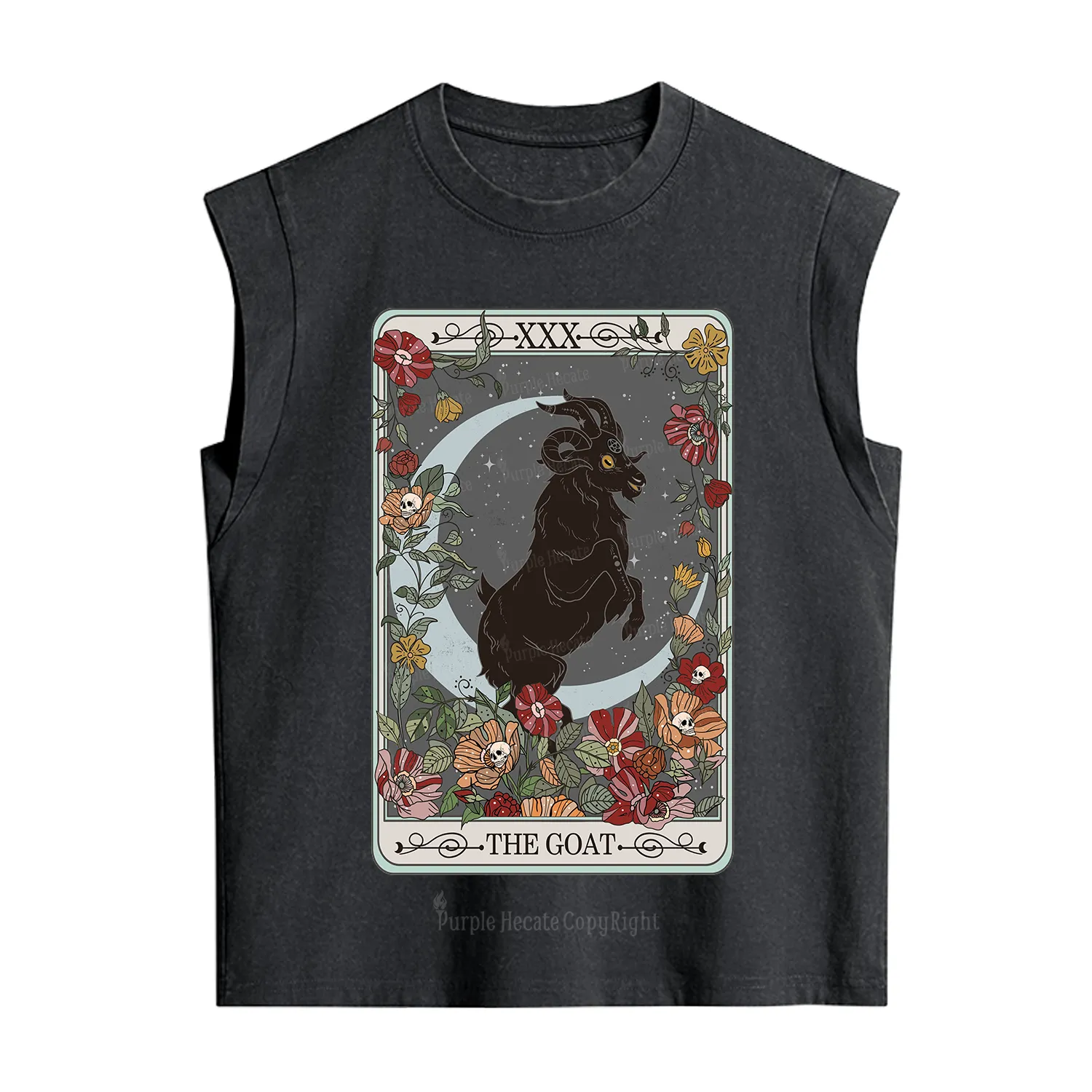 Purplehecate The Goat Tarot Card Vintage Washed Tank
