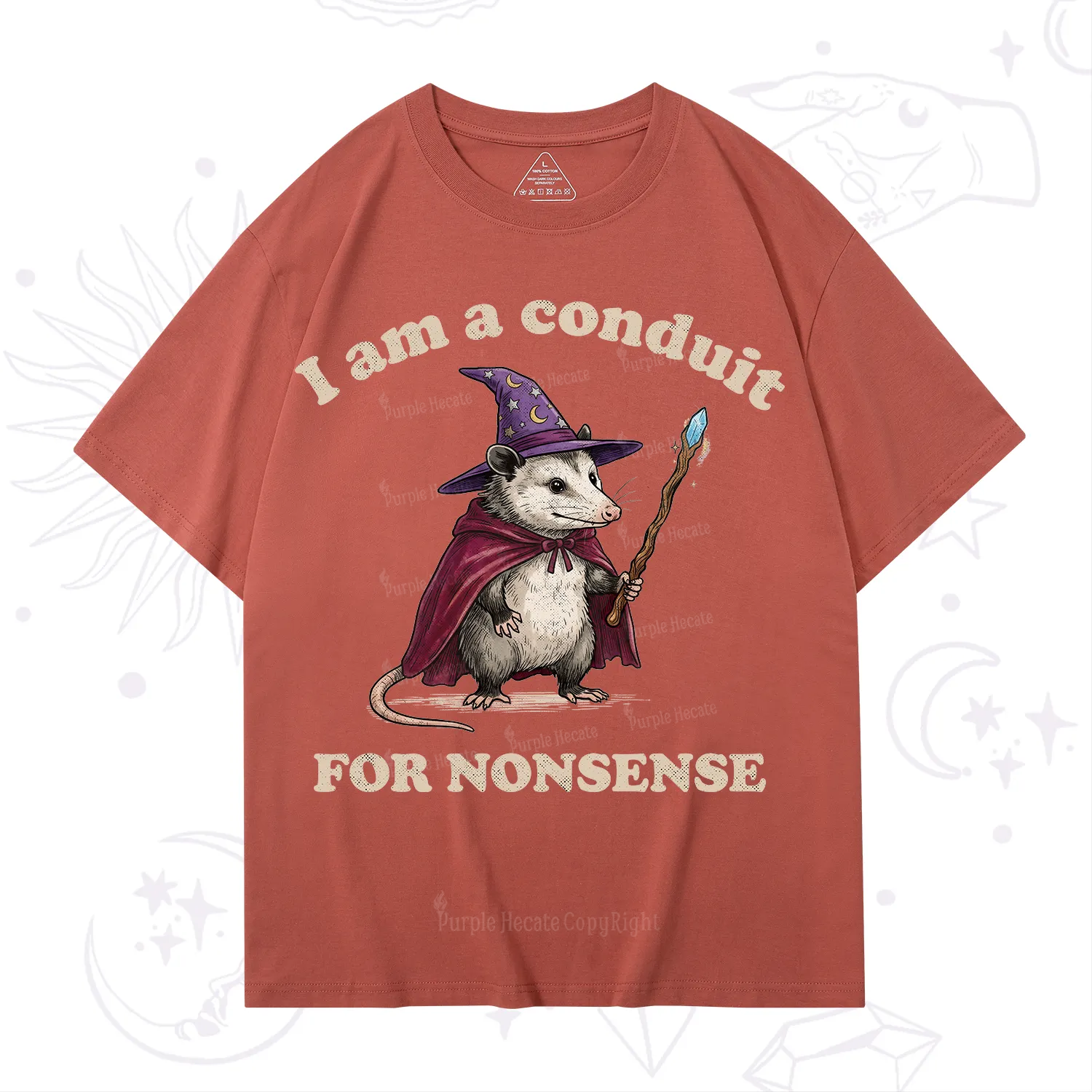 Purplehecate I Am A Conduit for Nonsense Possum T-Shirt