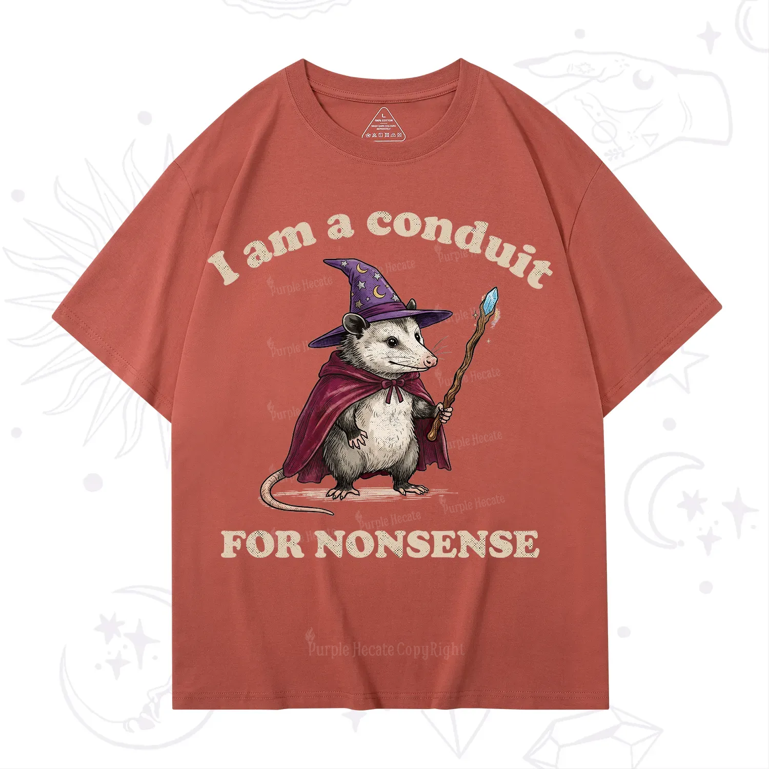 Purplehecate I Am A Conduit for Nonsense Possum T-Shirt