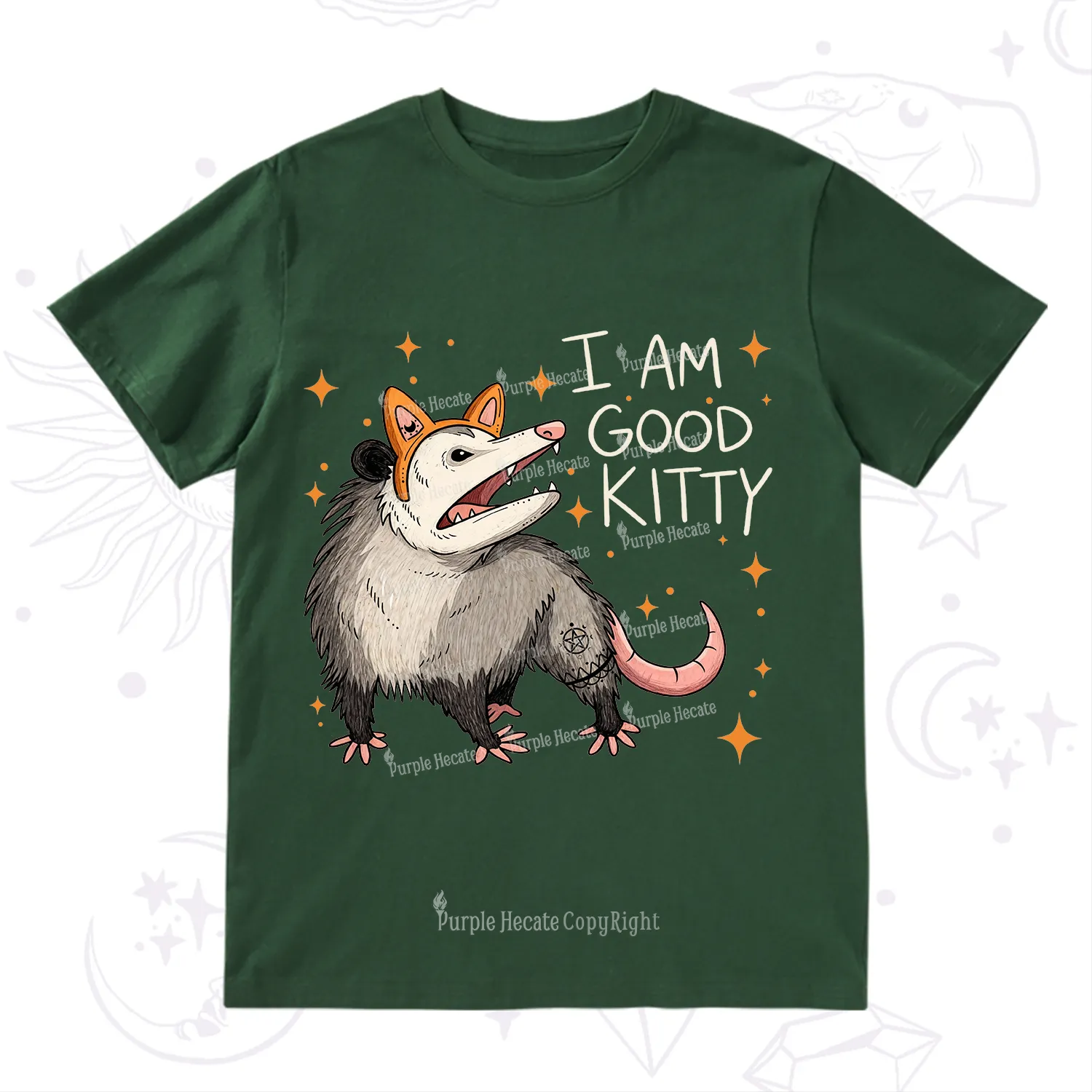 Purplehecate Funny Opossum I Am Good Kitty T-Shirt