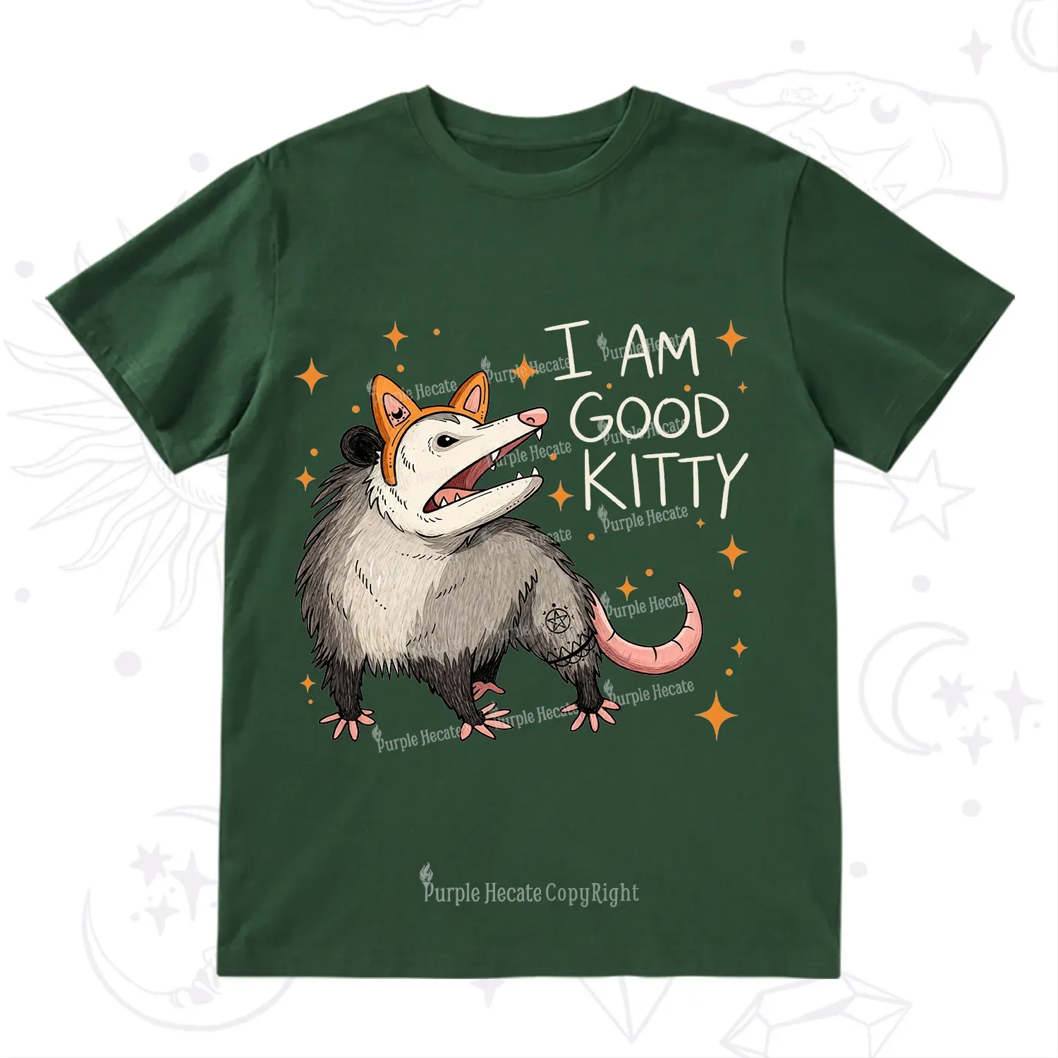 Purplehecate Funny Opossum I Am Good Kitty T-Shirt