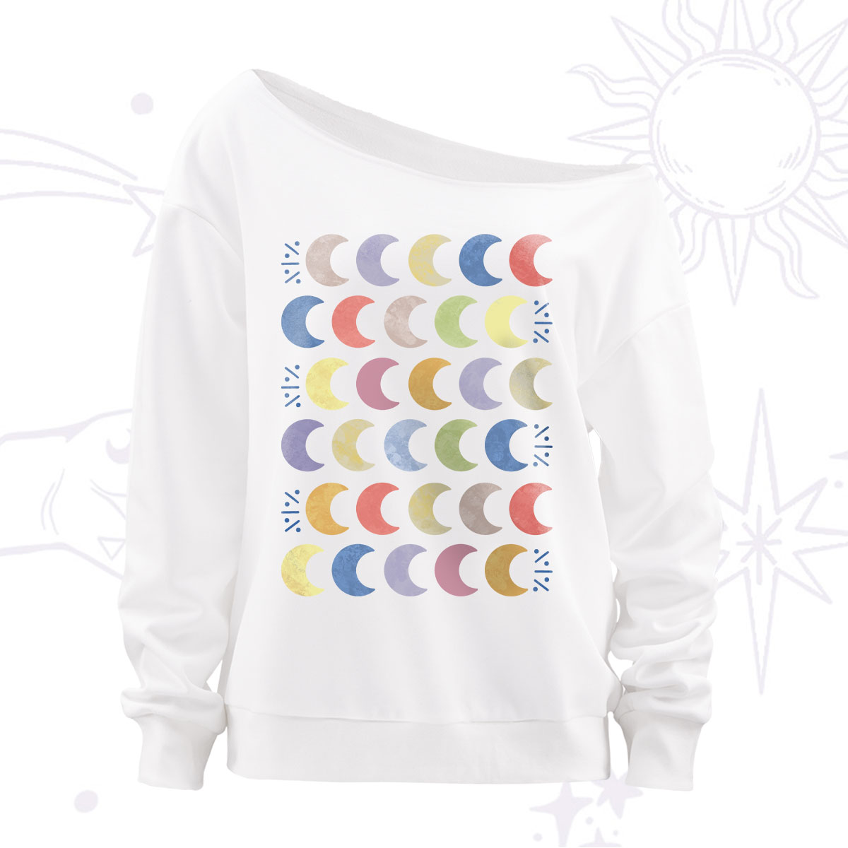 Purplehecate Every Phase Of Me Off The Shoulder Sweatshirt