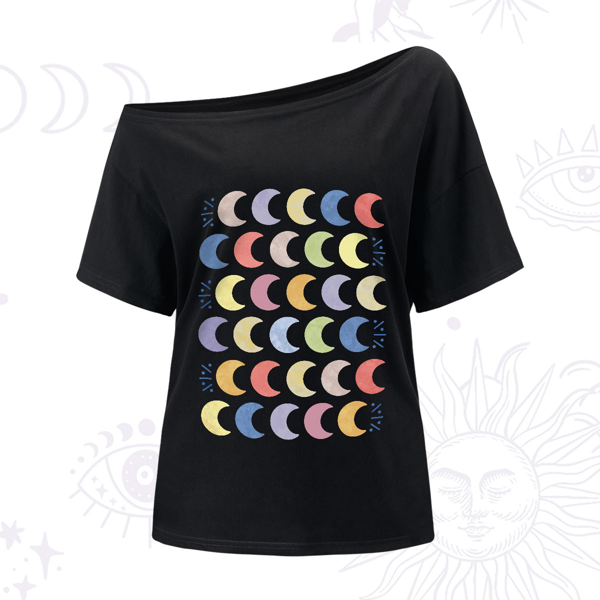 Purplehecate Every Phase Of Me One-Shoulder T-Shirt