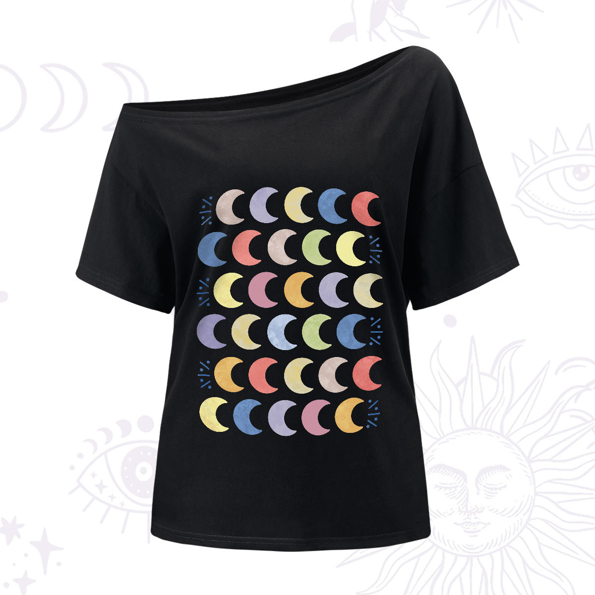 Purplehecate Every Phase Of Me One-Shoulder T-Shirt