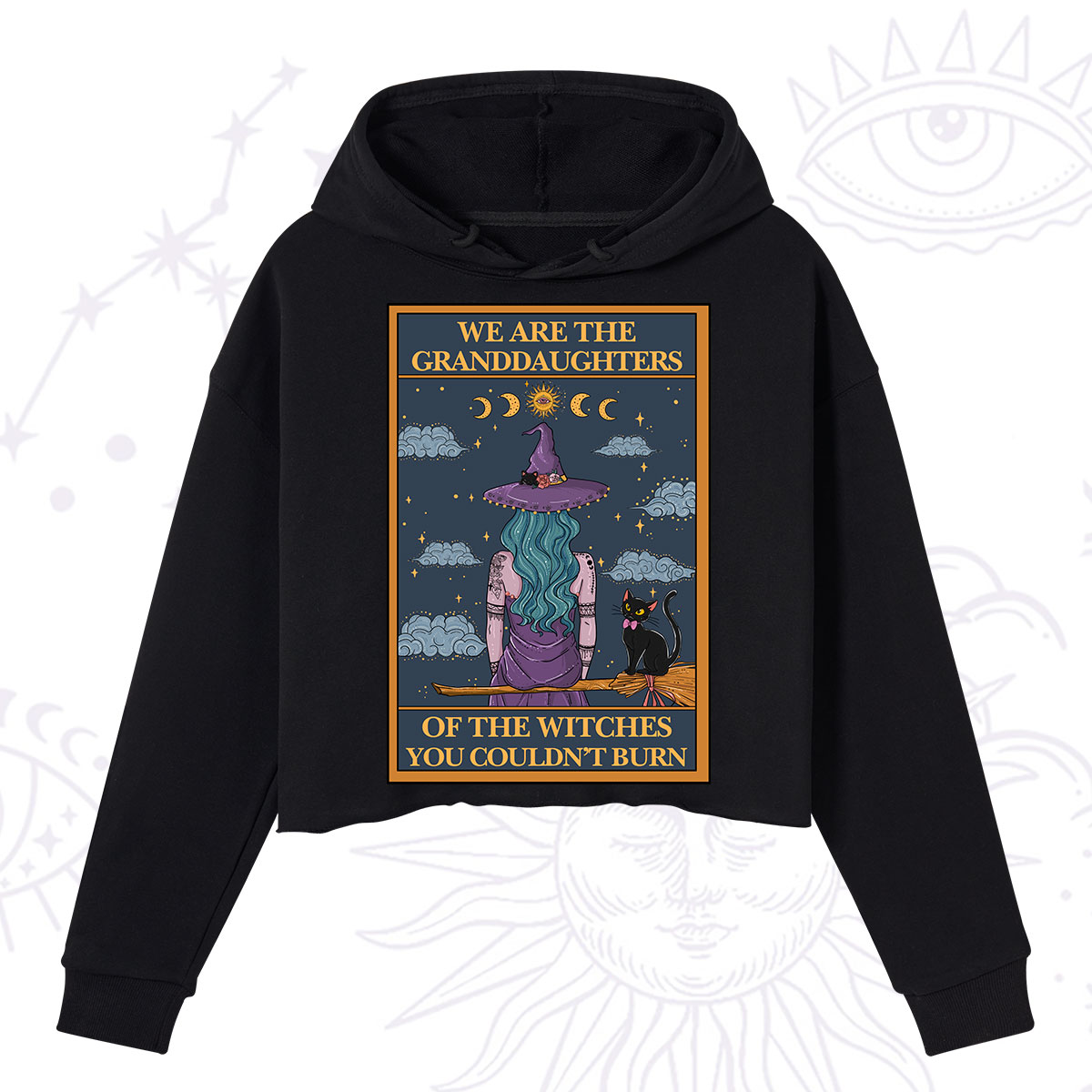 Purplehecate The Witches You Couldn't Burn Oracle Card Crop Hoodie