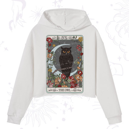 Purplehecate The Owl Tarot Crop Hoodie