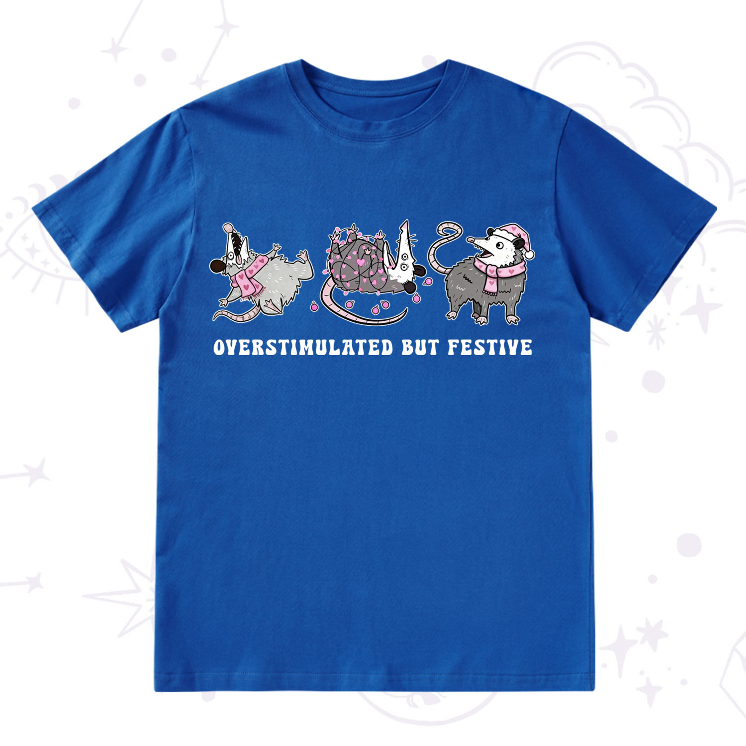 Purplehecate Overstimulated But Festive Possum Valentine T-Shirt