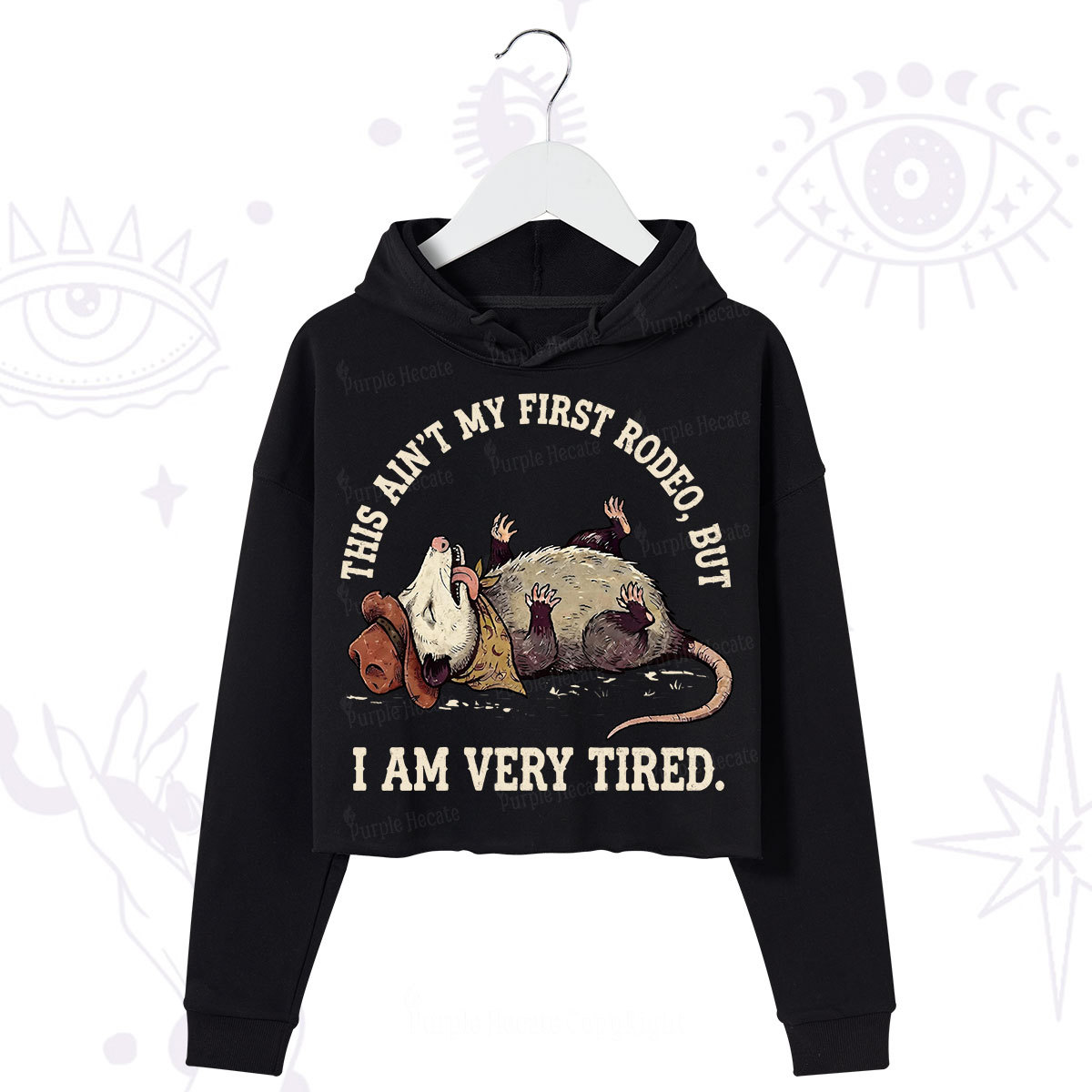 Purplehecate This Ain't My First Rodeo Crop Hoodie