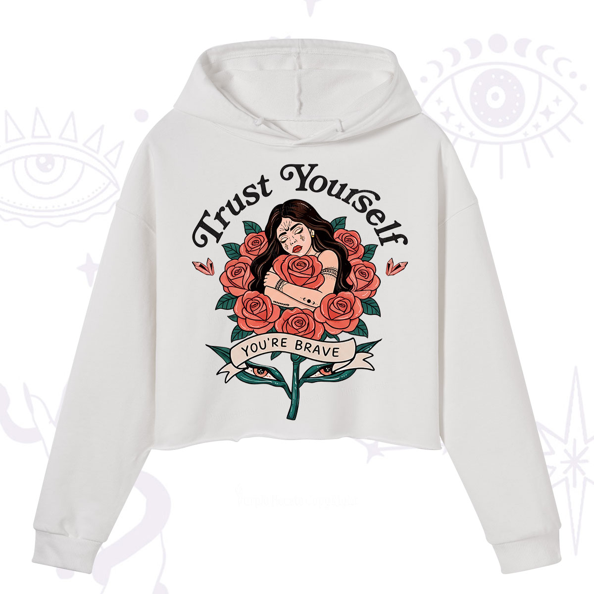 Purplehecate Trust Yourself Crop Hoodie