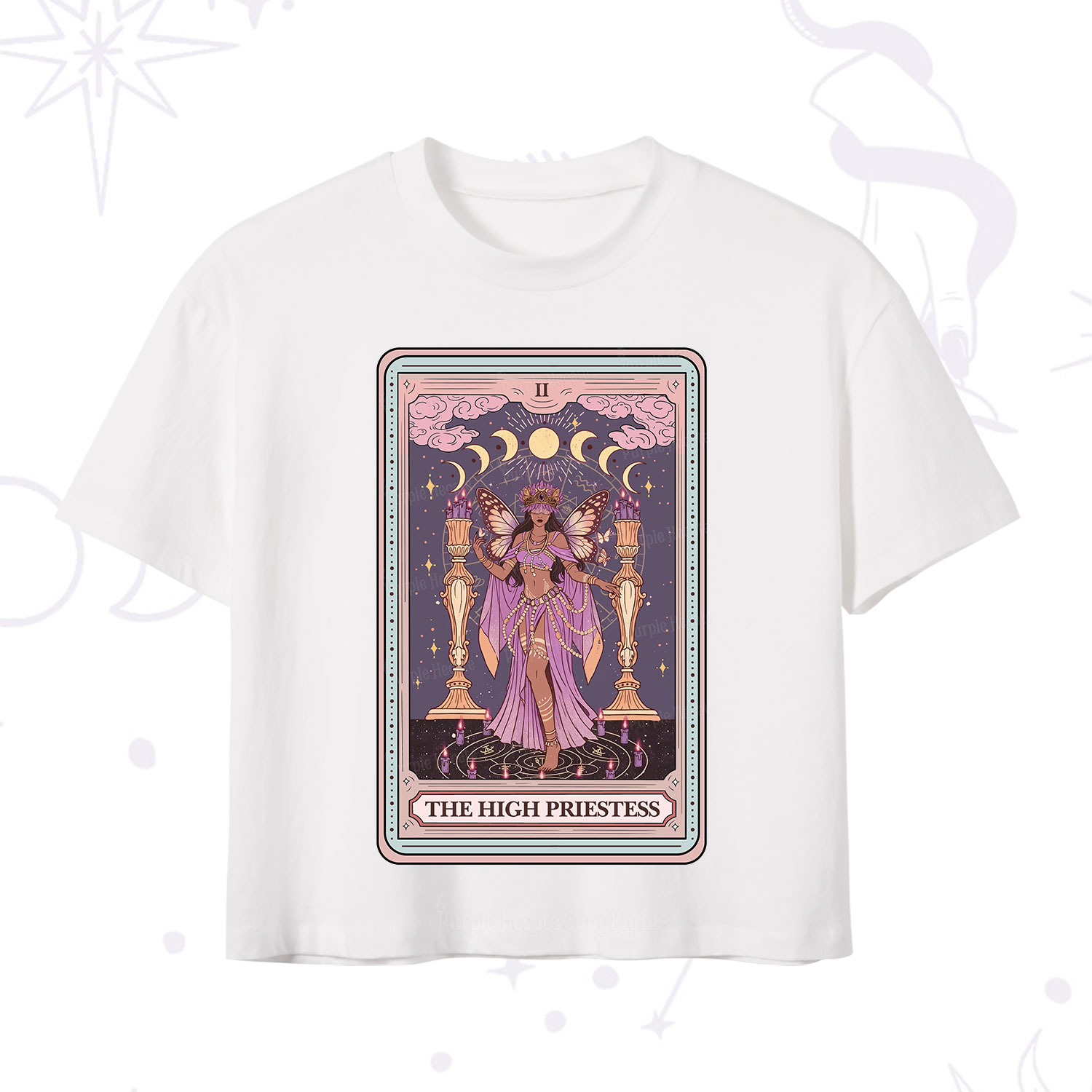 Purplehecate The Mystic High Priestess Crop T-Shirt