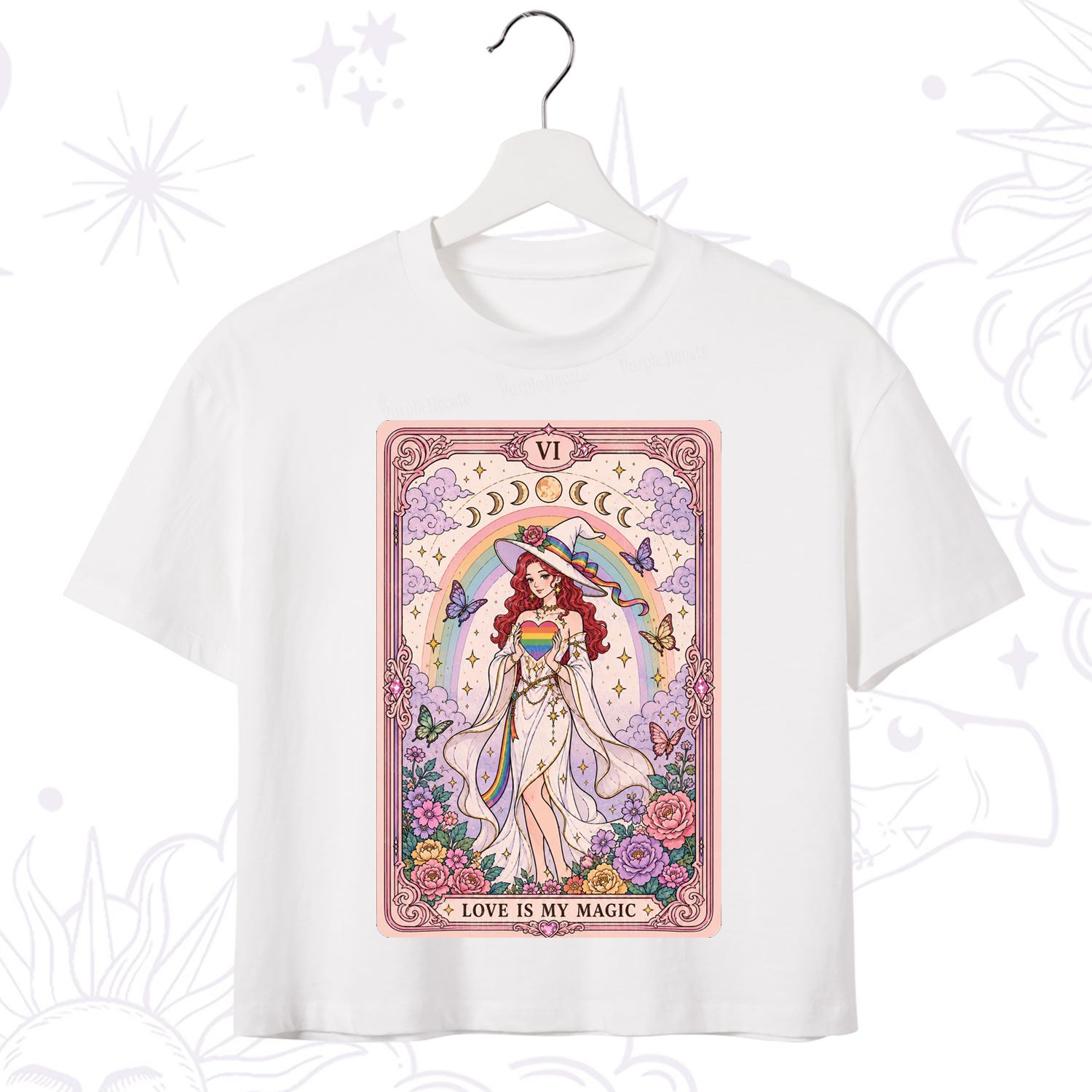 Purplehecate The Love Is My Magic Tarot Pride Crop T-Shirt