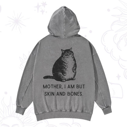 Purplehecate Cat Mother I Am But Skin And Bones Washed Hoodie