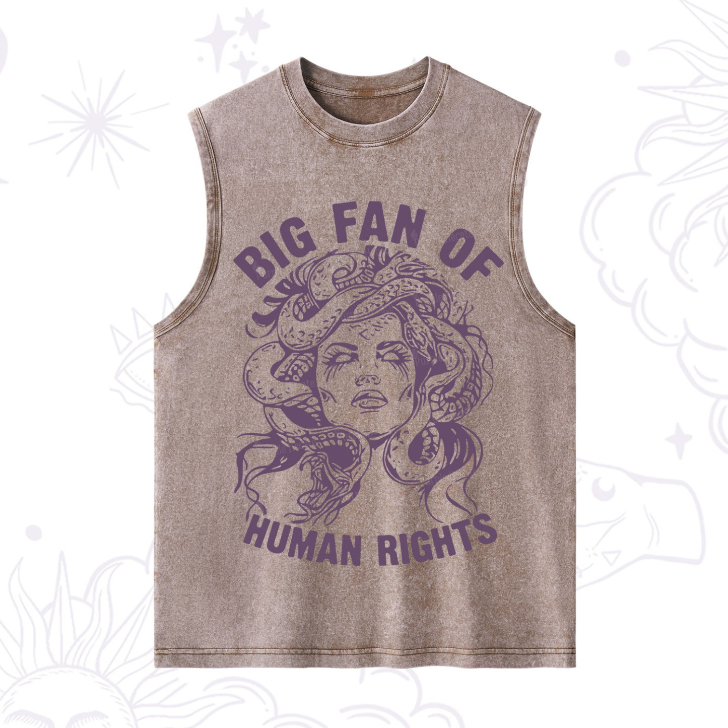 Purplehecate Big Fan of Human Rights Washed Tank