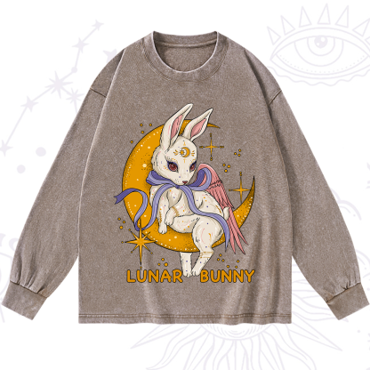 Purplehecate Lunar Bunny Easter Washed Long Sleeve Shirt