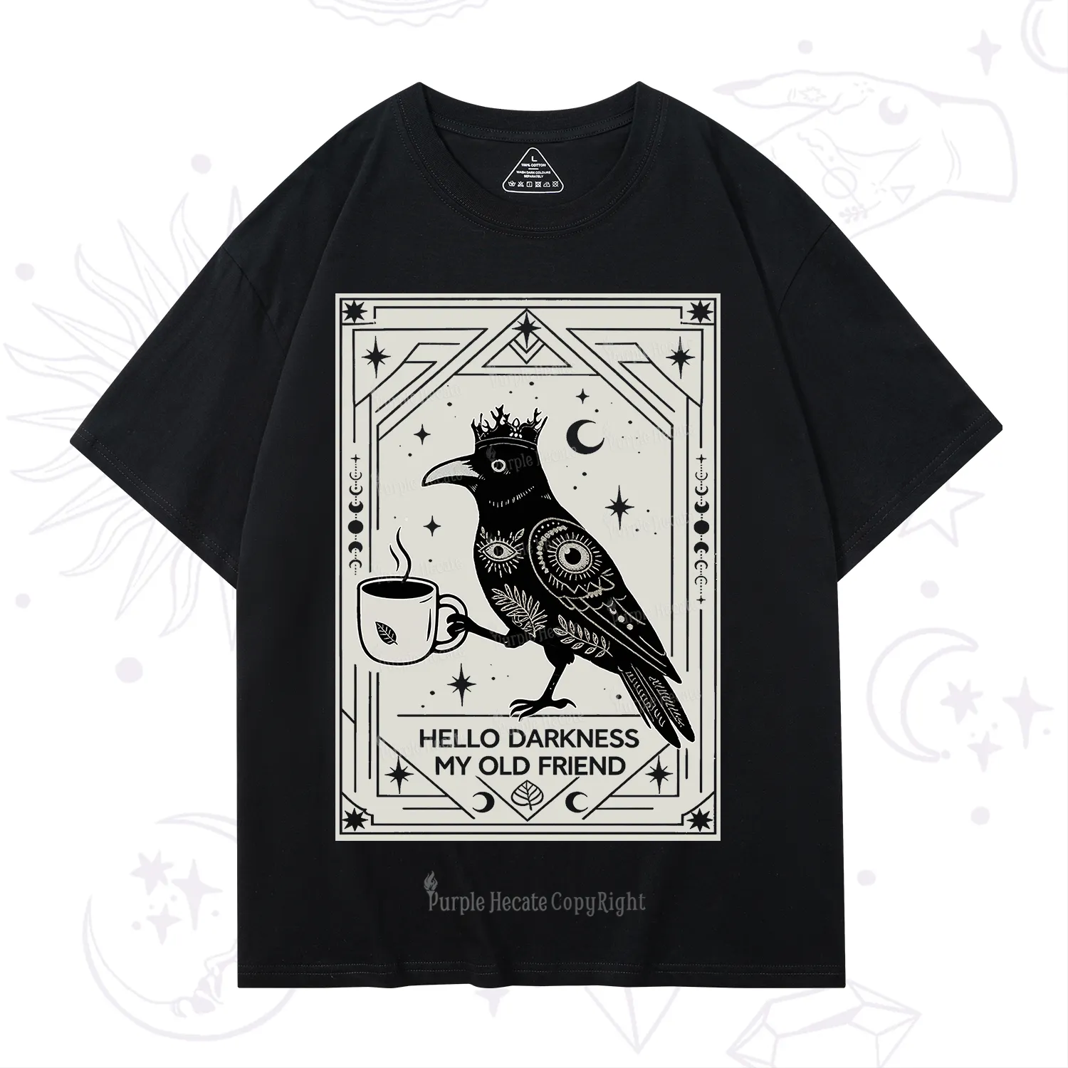 Purplehecate Hello Darkness My Old Friend Crow T-Shirt