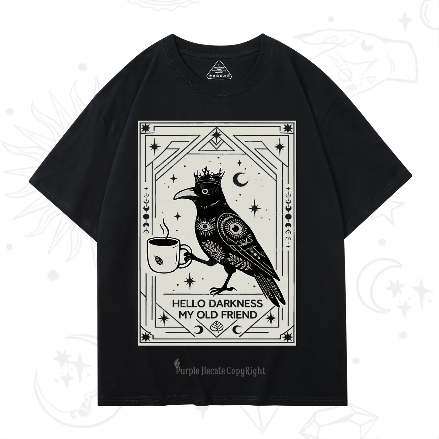 Purplehecate Hello Darkness My Old Friend Crow T-Shirt