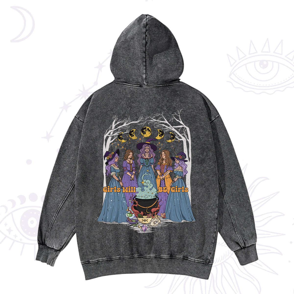 Purplehecate Girls Will Be Girls Washed Hoodie