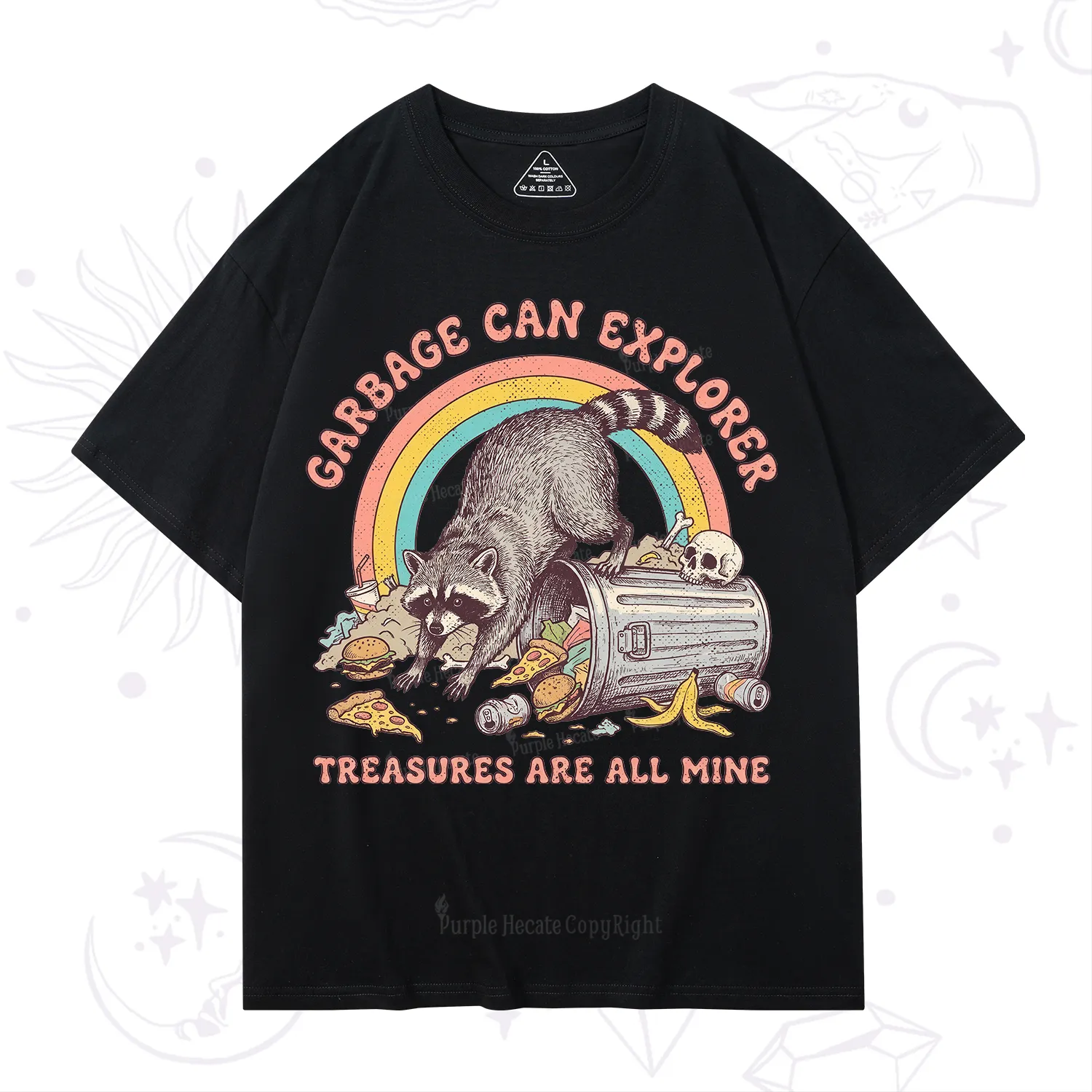 Purplehecate Garbage Can Explorer Raccoon T-Shirt