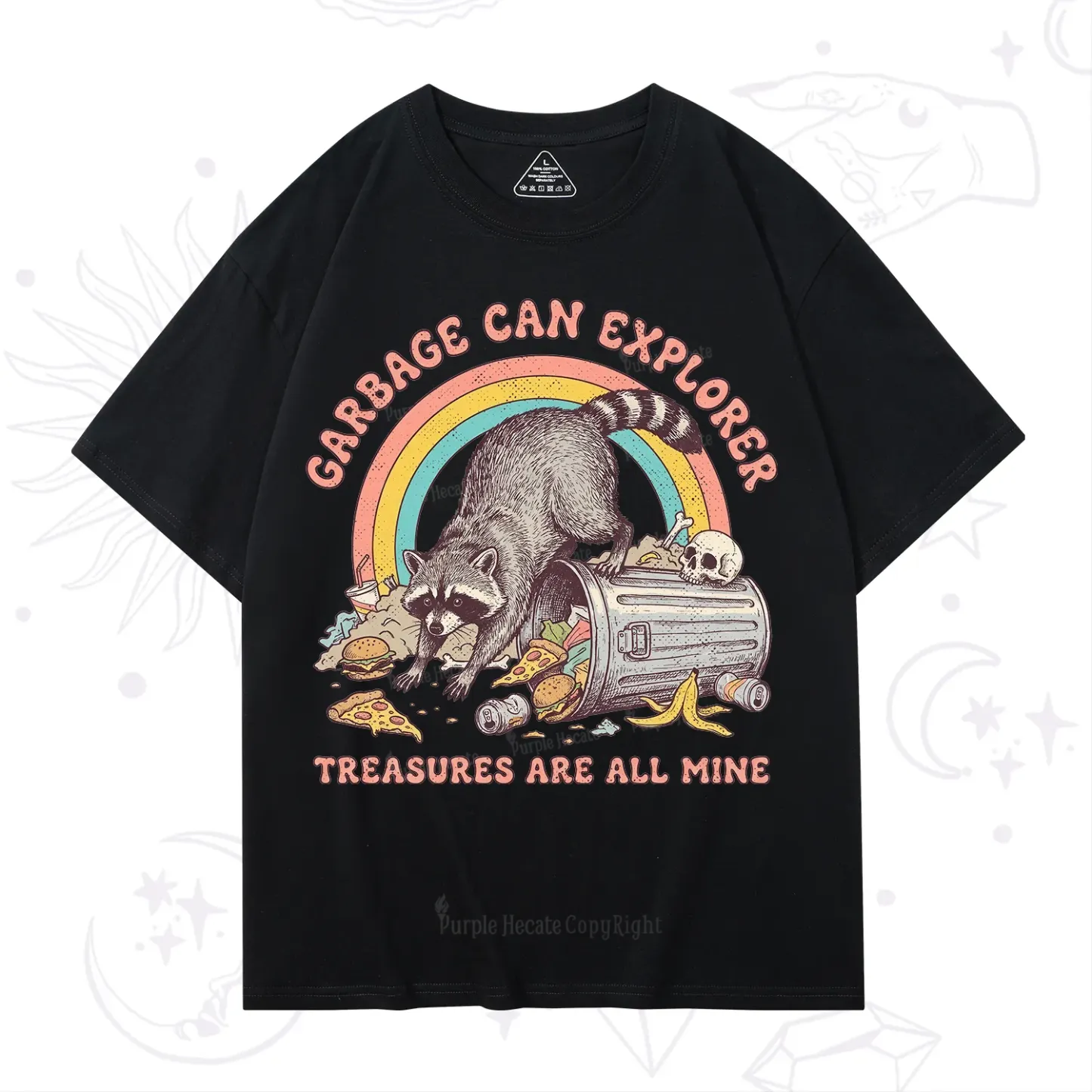 Purplehecate Garbage Can Explorer Raccoon T-Shirt