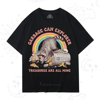 Purplehecate Garbage Can Explorer Raccoon T-Shirt