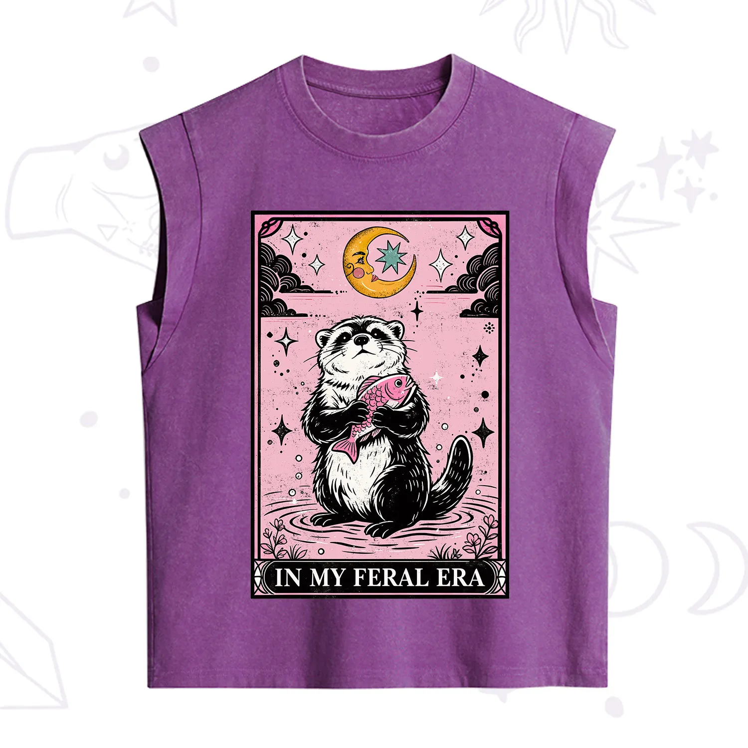 Purplehecate The In My Feral Era Tarot Otter Vintage Washed Tank