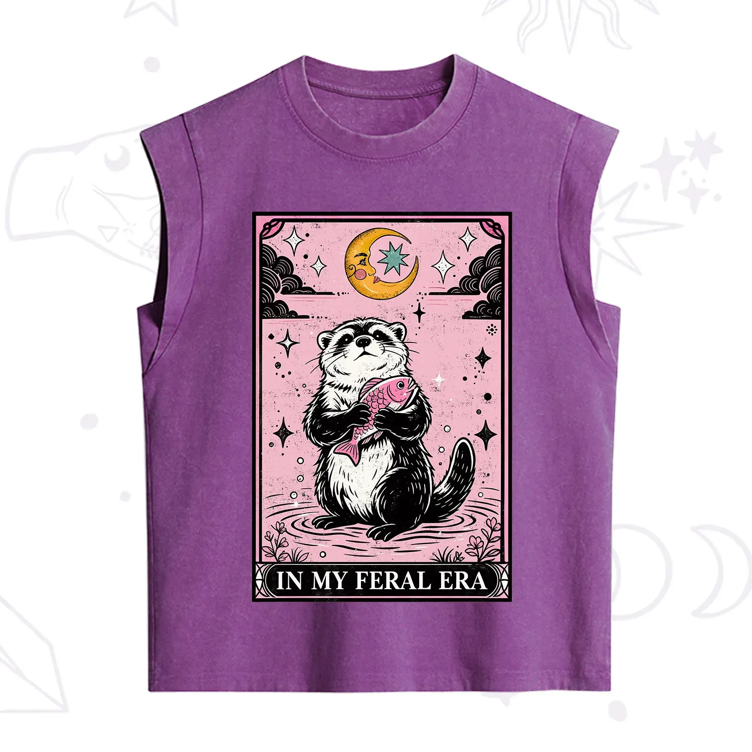 Purplehecate The In My Feral Era Tarot Otter Vintage Washed Tank
