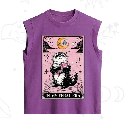 Purplehecate The In My Feral Era Tarot Otter Vintage Washed Tank