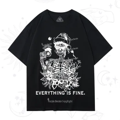 Purplehecate Everything Is Fine Christmas T-Shirt