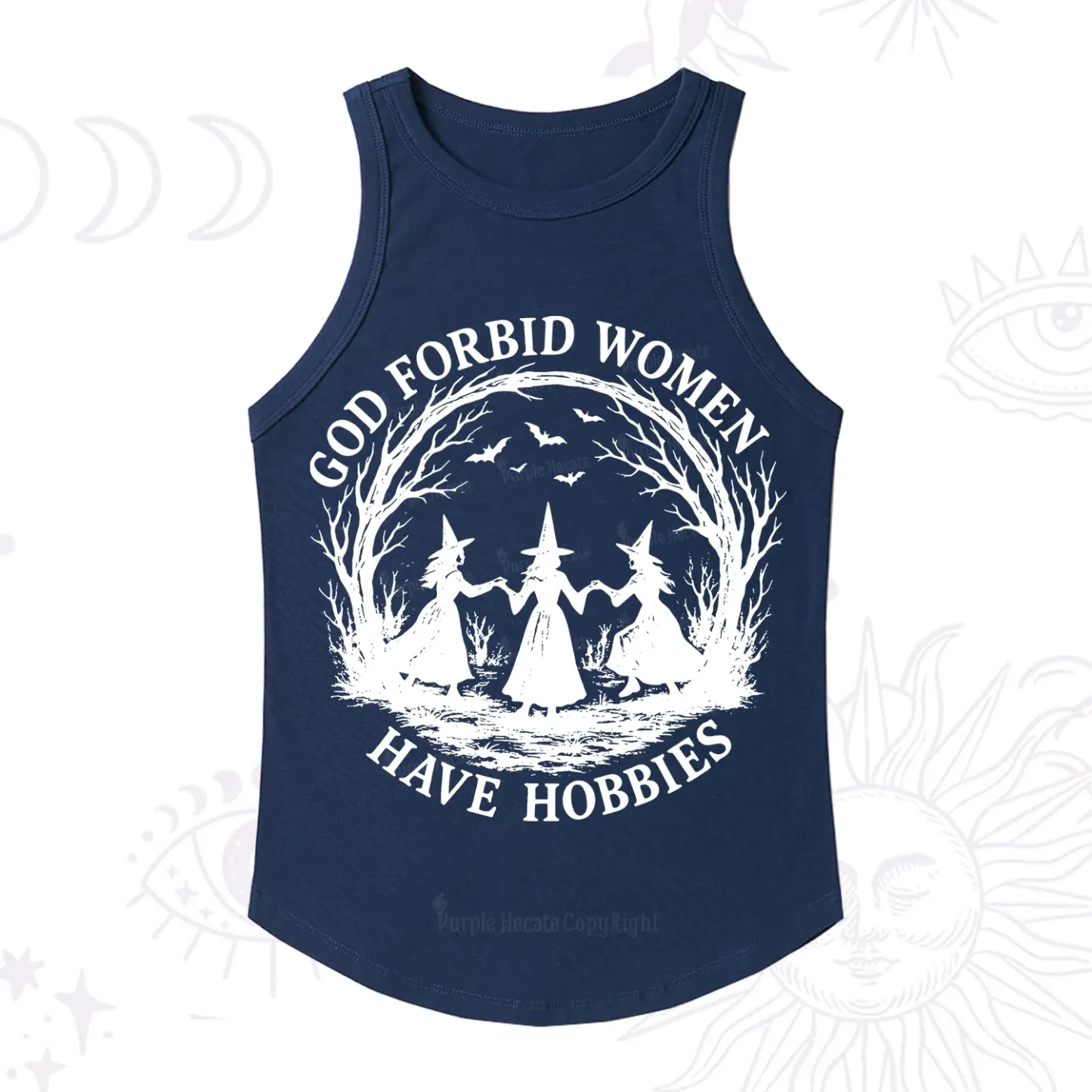 Purplehecate God Forbid Women Have Hobbies Racerback Tank Top